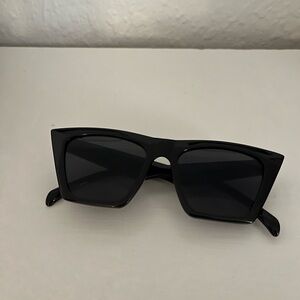 Black Square Cat-Eye Sunglasses
